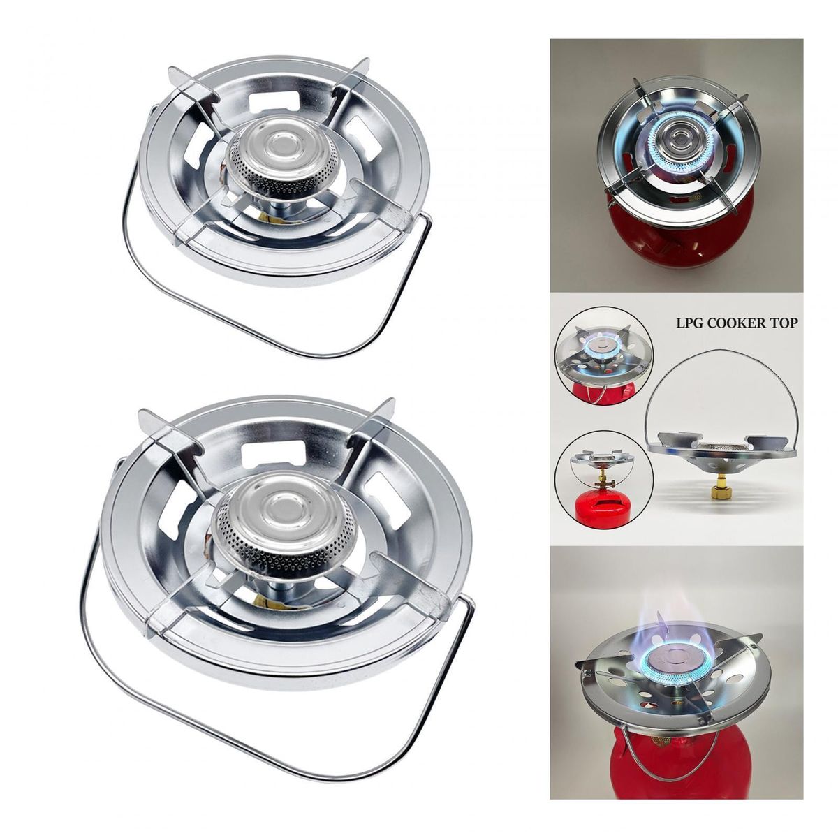 2 pcs Energy Saving Gas Stove Cover Windproof Disk Windshield Bracket Universal Round Shape ( Combo Pack )_Multicart