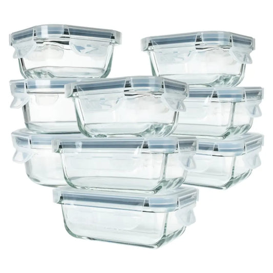 High Quality Lock Lid Tempered Glass Kitchenware Food Container Microwave Oven Bowl Set Mini Storage Box for Storage