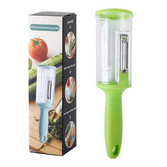 Kingwise Multifunction Vegetable Peeler with Container Home and Kitchen Supplies for Cutting Garlic and Other Fruits & Veggies
